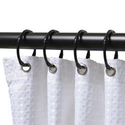 Zenna Home® NeverRust Matte Black Shower Curtain Rings - 12 Count at ...