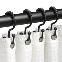 Zenna Home® Rustproof Matte Black Double Roller Shower Hooks - 12 Count ...