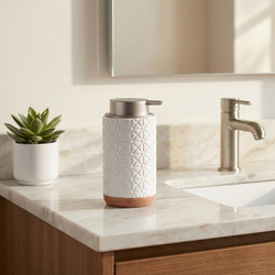 Zenna Home® Florix White Soap/Lotion Dispenser with Brushed Nickel