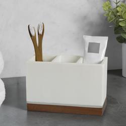 Zenna Home® Brentwood White Vanity Organizer with Maple Trim at Menards®