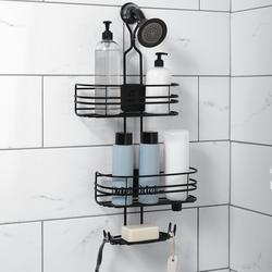 2pcs Shower Caddy Shelf Accessories Modern Matte Black Bathroom