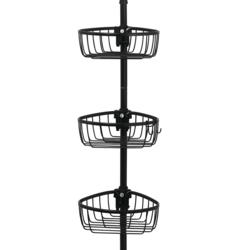 Dominie Free-Standing Stainless Steel Shower Caddy Rebrilliant Finish: Black