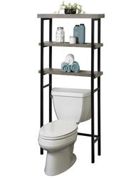 Zenna Home® 27-1/2"W x 61-3/4"H Distressed Gray and Matte Black Over ...