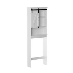 Zenna Home® Barn Door 23"W x 67-1/4"H White Over-the-Toilet Storage ...