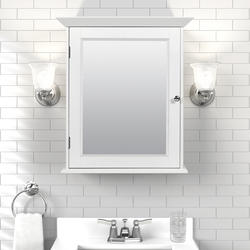 Zenna Home® 22"W x 25-1/4"H White Medicine Cabinet at Menards®
