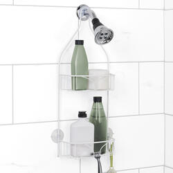 Zenith Over-The-Shower Caddy, White, Small