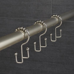 Zenna Home® Rustproof Brushed Nickel Double Roller Shower Curtain Hooks -  12 Count at Menards®