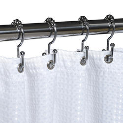 Zenna Home® Rustproof Chrome Double Roller Shower Curtain Hooks - 12 ...