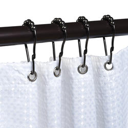Zenna Home® Rustproof Bronze Hinged Roller Shower Curtain Rings - 12 ...
