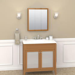 Zenna Home® 24"W x 26"H Oak Framed Tri-View Medicine Cabinet at Menards®