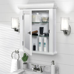 Zenith Early American 22-1/4 in. W x 27 in. H x 5-7/8 in. D Framed  Surface-Mount Bathroom Medicine Cabinet in White MC10WW - The Home Depot