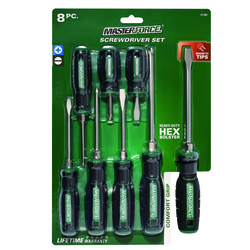 Masterforce® Slotted & Phillips Magnetic Screwdriver Set - 8 Piece