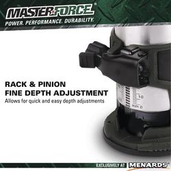 Masterforce® 1-1/4 HP Variable Speed Fixed Base Compact Router at Menards®