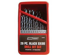 Black Oxide Index Drill Bit Set with 3/8 in. cutdown Shanks, 29-Piece