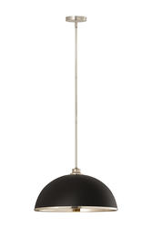 Z-Lite Landry Matte Black & Brushed Nickel 1-Light Pendant Z-Lite Landry Matte Black & Brushed Nickel 1-Light Pendant