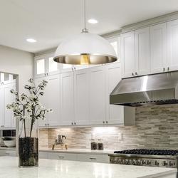 Z-Lite Landry Matte White & Brushed Nickel 1-Light Pendant Z-Lite Landry Matte White & Brushed Nickel 1-Light Pendant