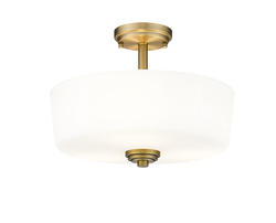 Z-Lite Arlington Heritage Brass 3 Light Semi Flush Mount Ceiling