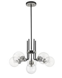 Z-Lite Parsons Matte Black and Brushed Nickel 6 Light Chandelier
