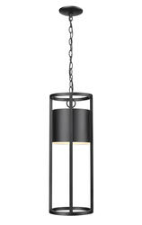 ライドシンバル Z-Lite Luca Black 1 Light Outdoor Chain Mount Ceiling Light at
