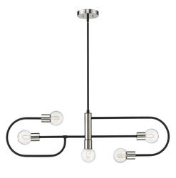 Z-Lite Neutra Matte Black & Polished Nickel 5 Light Chandelier at