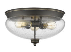 Z-Lite Amon Olde Bronze 3 Light Flush Mount Ceiling Light