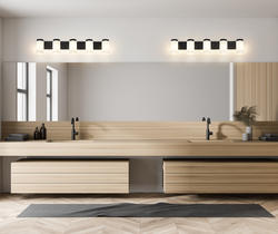 Z-Lite Burk Matte Black 5-Light Vanity Light at Menards®