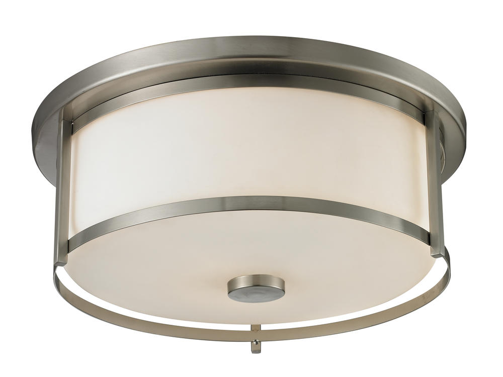 本物の Z-Lite Savannah Brushed Nickel 3 Light Flush Mount Ceiling パック・フェイスマスク