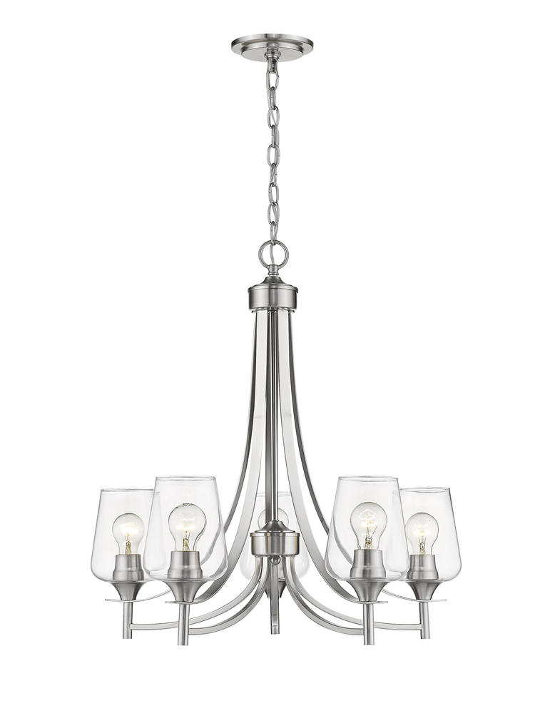 Z-Lite Joliet Brushed Nickel 5 Light Chandelier at Menards®