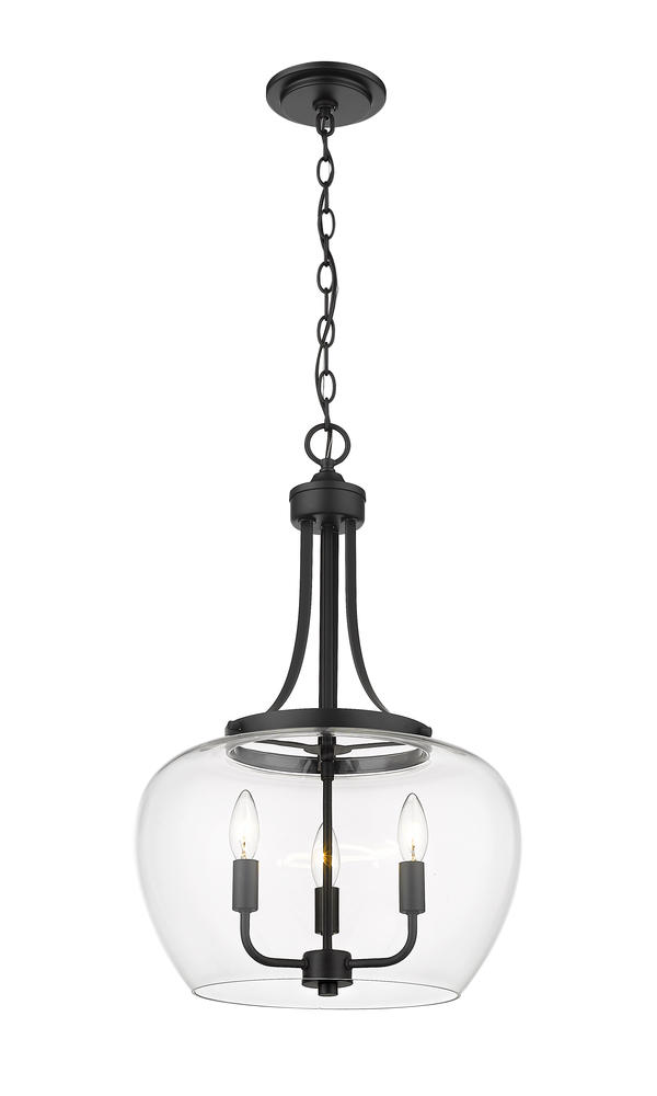 Z-Lite Joliet Matte Black 3 Light Pendant at Menards®