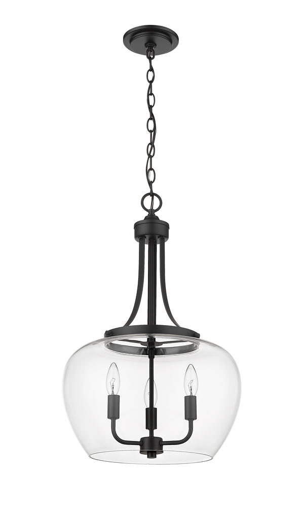 Z-Lite Joliet Matte Black 3 Light Pendant at Menards®