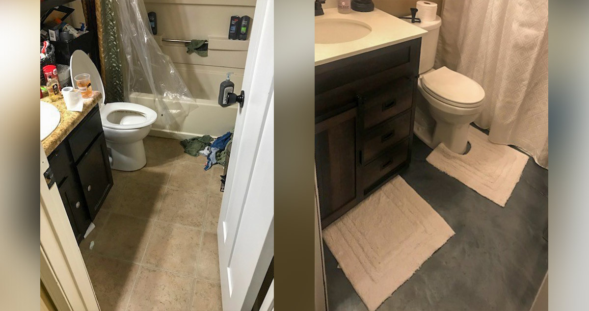 Bath with Epoxy Flooring - Project by Robyn at Menards®