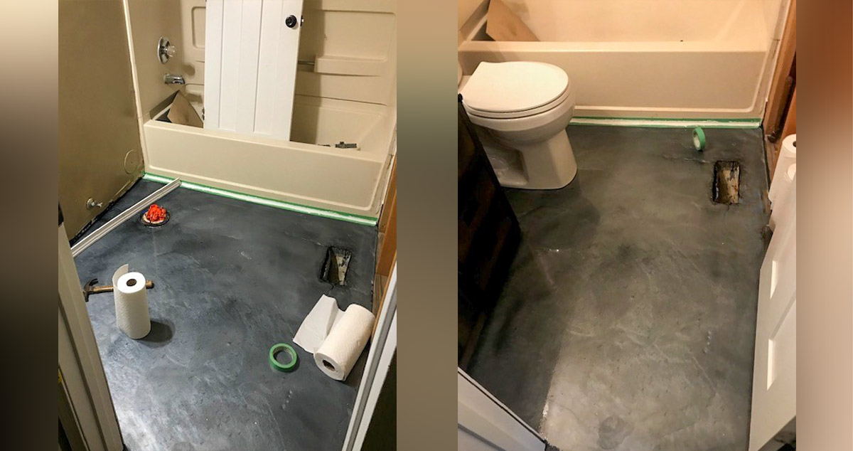 Bath with Epoxy Flooring - Project by Robyn at Menards®