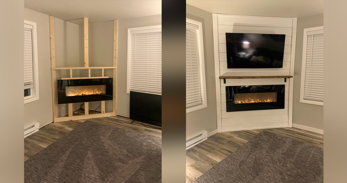 Corner Fireplace Project by Laura at Menards®