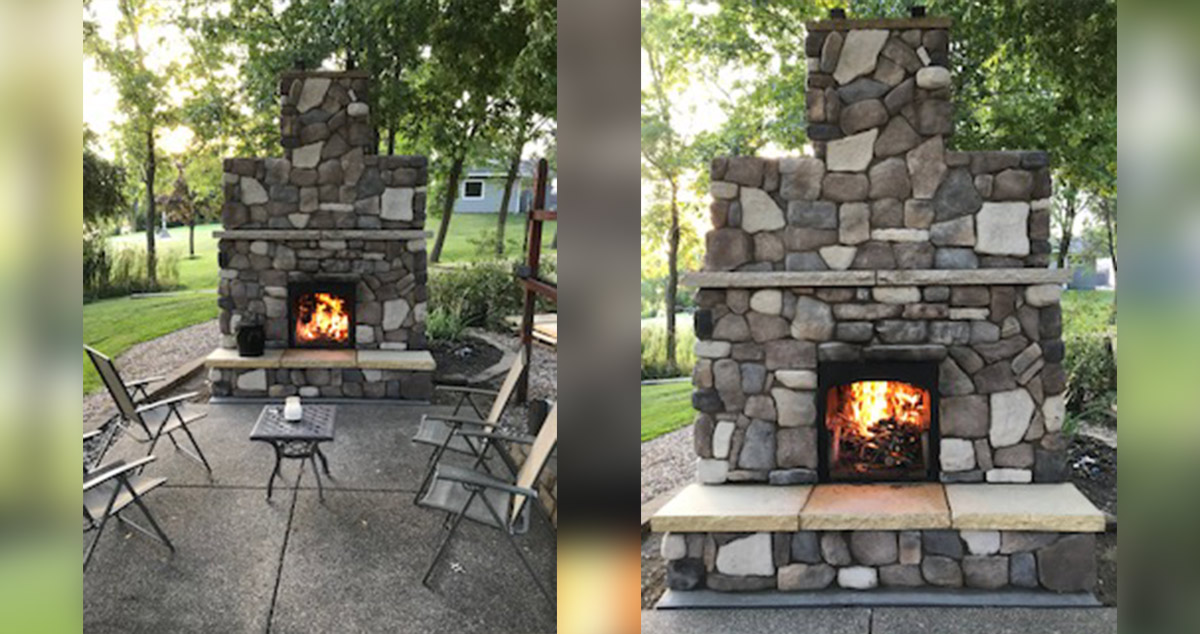 Outdoor Fireplace on the Patio Project by Mike at Menards®