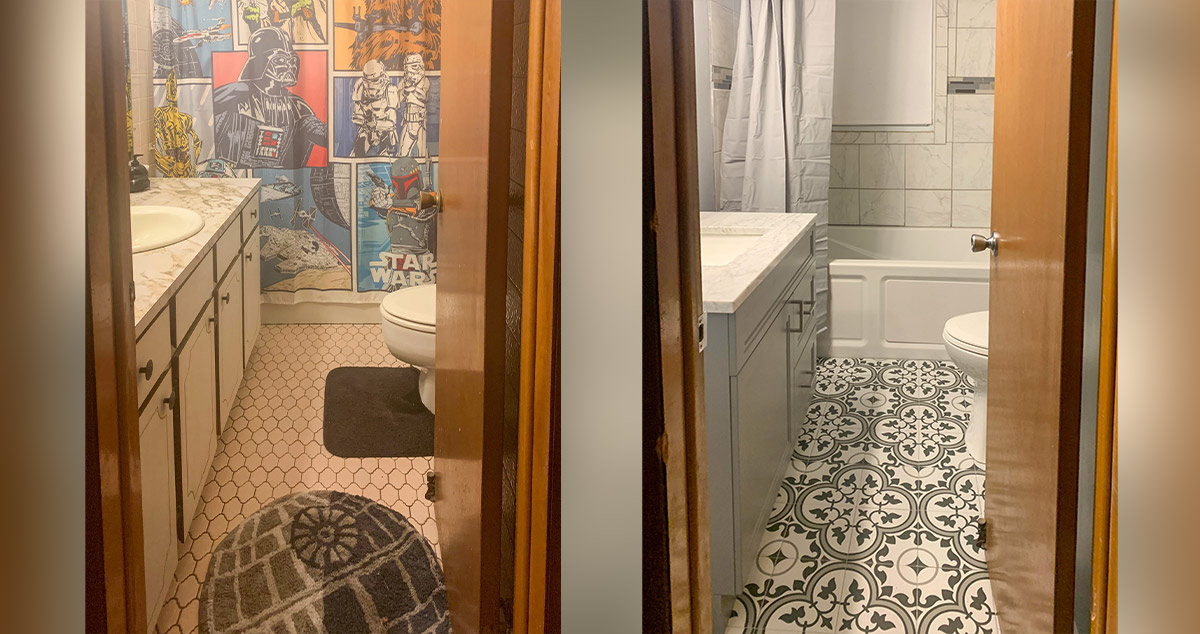 Bath reno project by regina at menards 