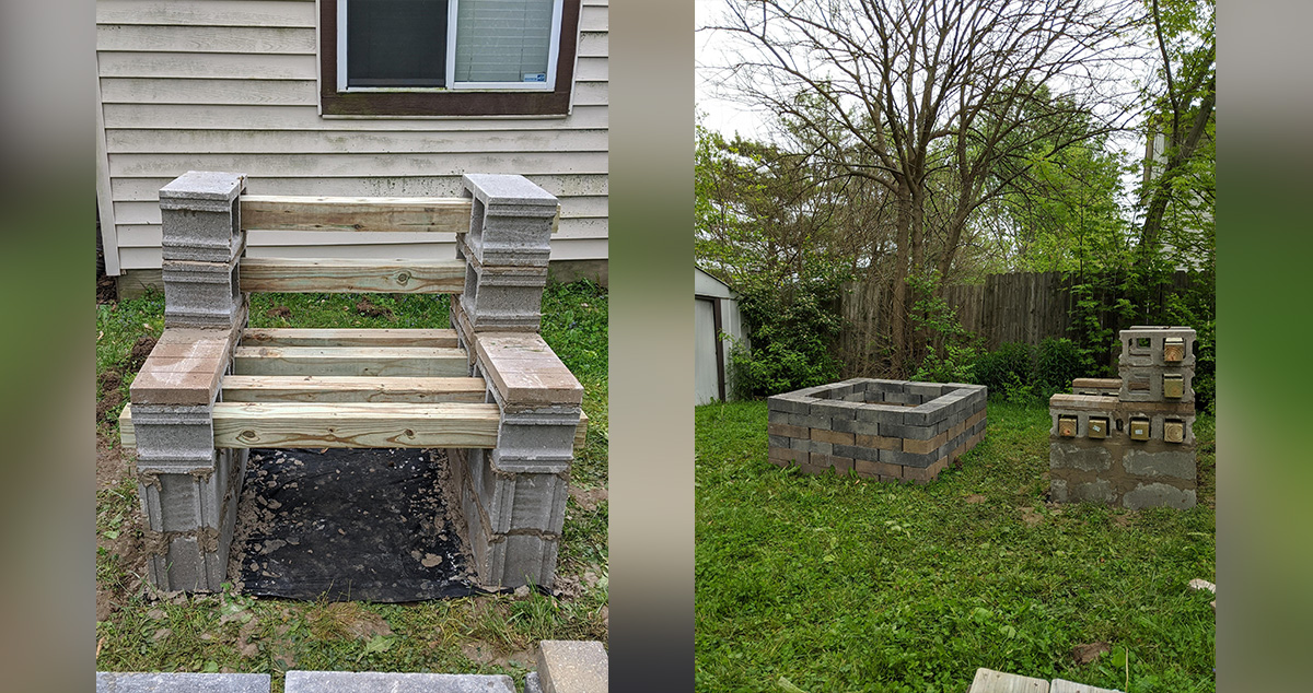 Outdoor Loveseat & Fire Pit Project by Megan at Menards®