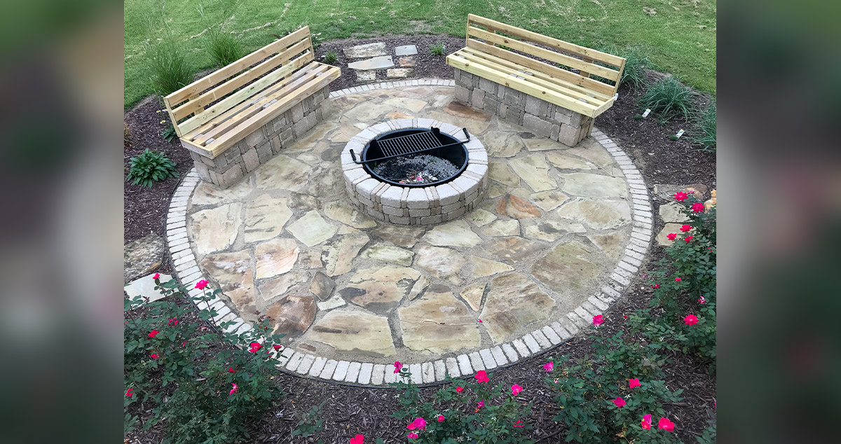 Fire Pit, Patio & Stone Benches Project by Sharlene at Menards®