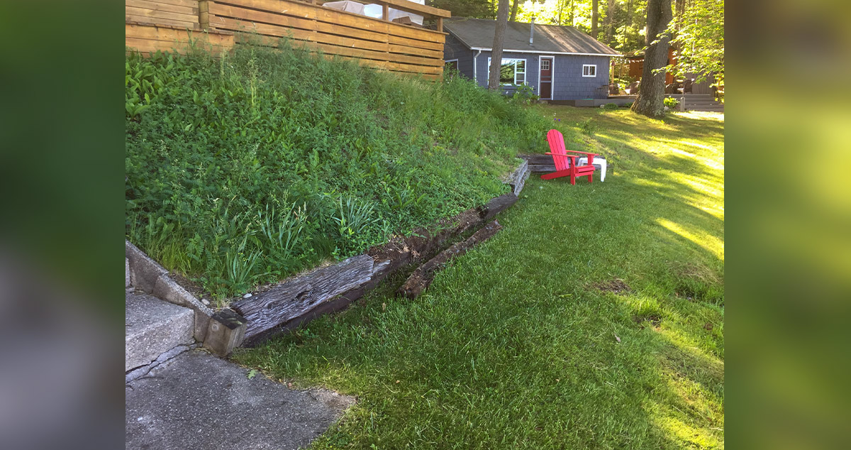 Retaining Wall Replaced Railroad Ties Project by Kelly at Menards®