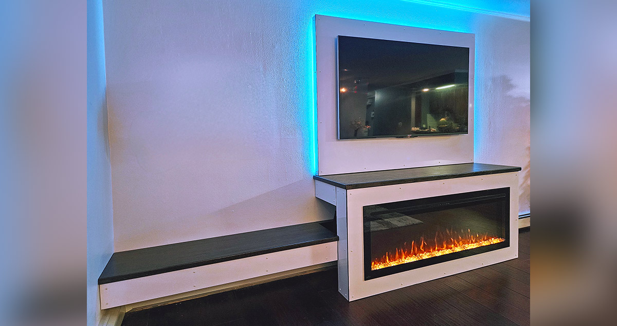 Fireplace Entertainment Center with Seating Project by Sanel at Menards®