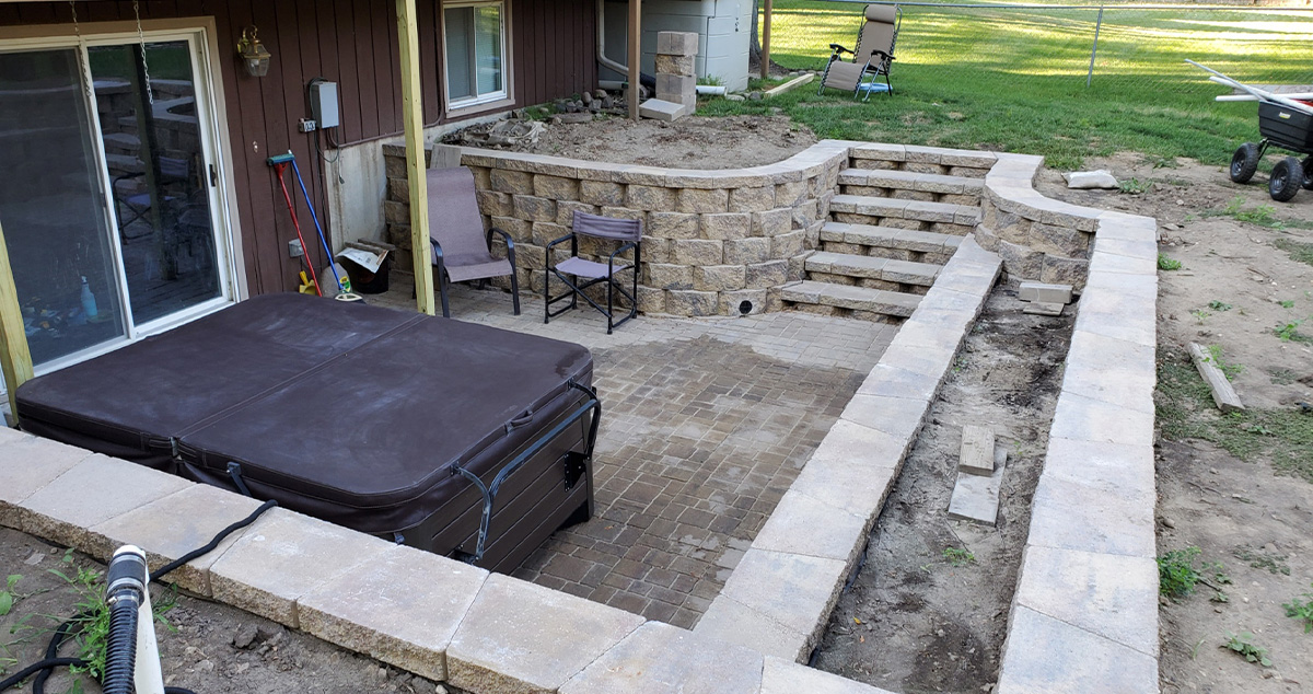 Patio Retaining Walls & Pavers - Project by Raymond at Menards®