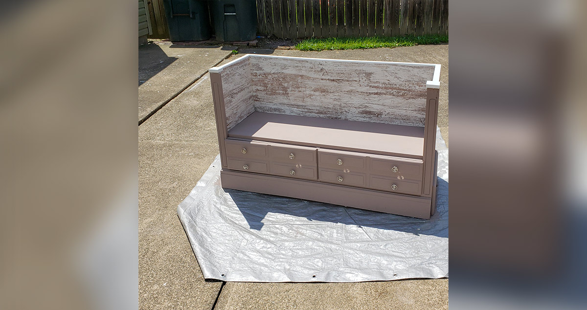 From Dresser to Bench Project by Rachael at Menards®