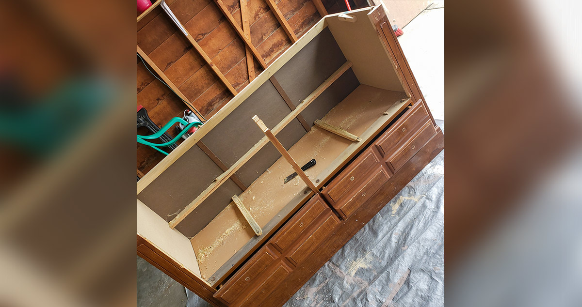 From Dresser to Bench Project by Rachael at Menards®