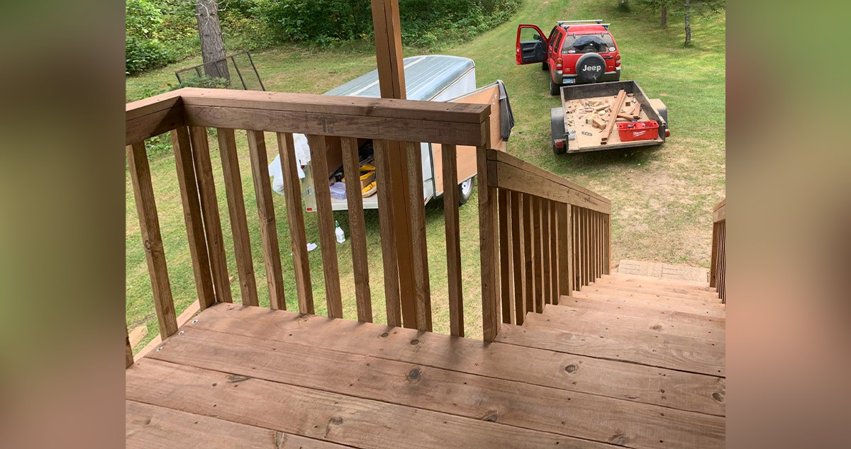 Cabin Entry, Stairs & Landing - Project by Dan at Menards®