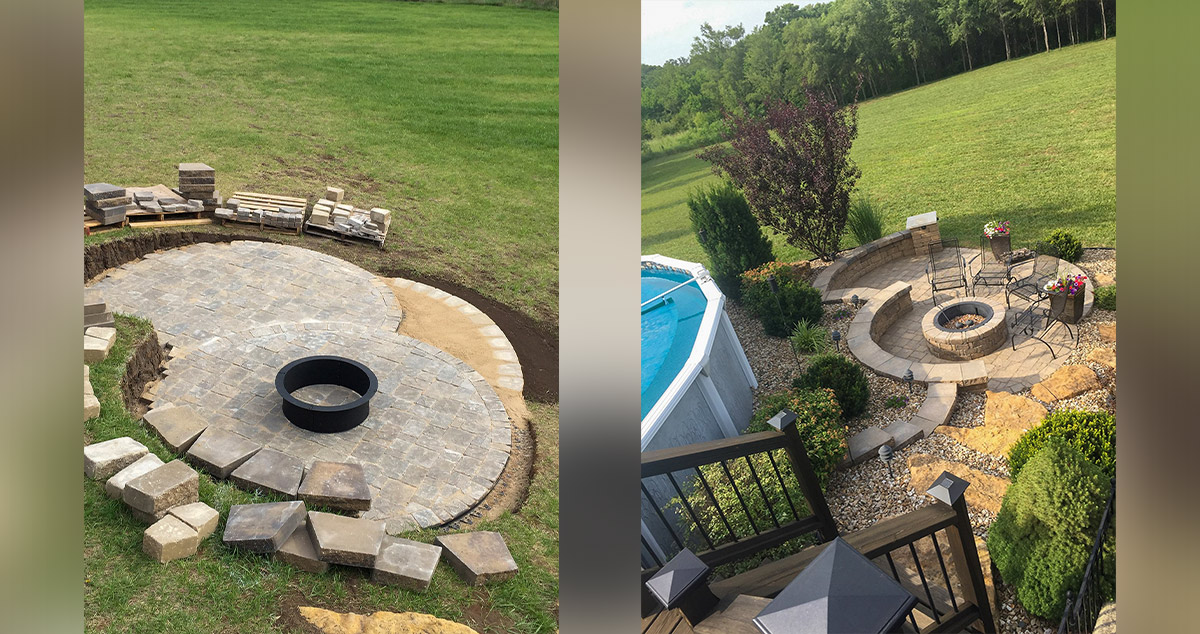 Backyard Fire Pit & Paver Patios Project by Daric at Menards®