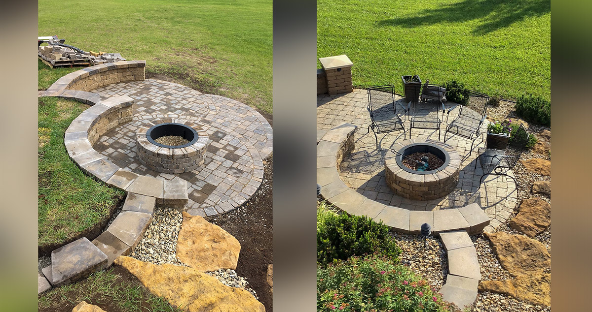 Backyard Fire Pit & Paver Patios Project by Daric at Menards®