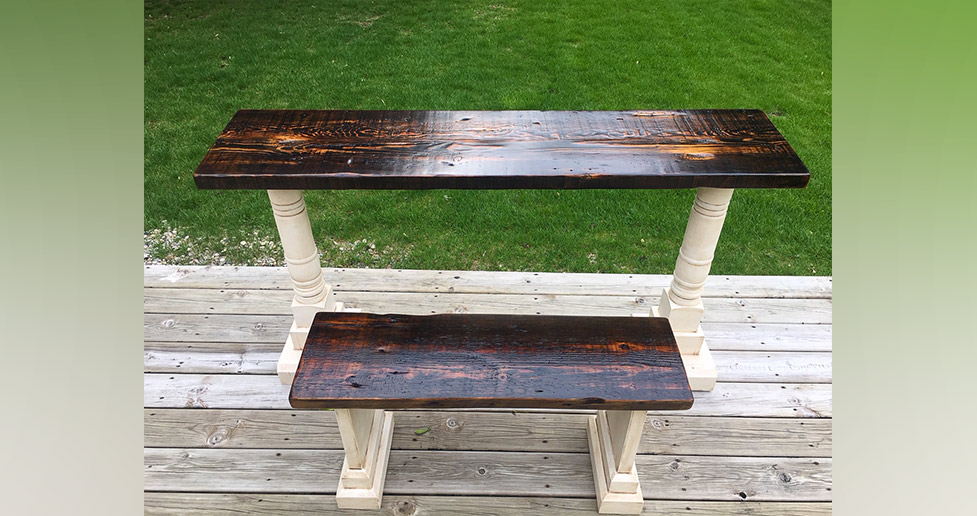 Barn Wood Sofa Table & Bench Project by Matt at Menards®