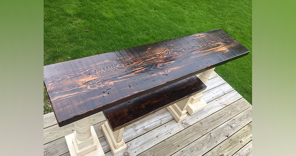Barn Wood Sofa Table & Bench Project by Matt at Menards®