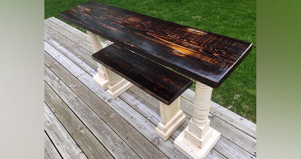 Barn Wood Sofa Table & Bench Project by Matt at Menards®