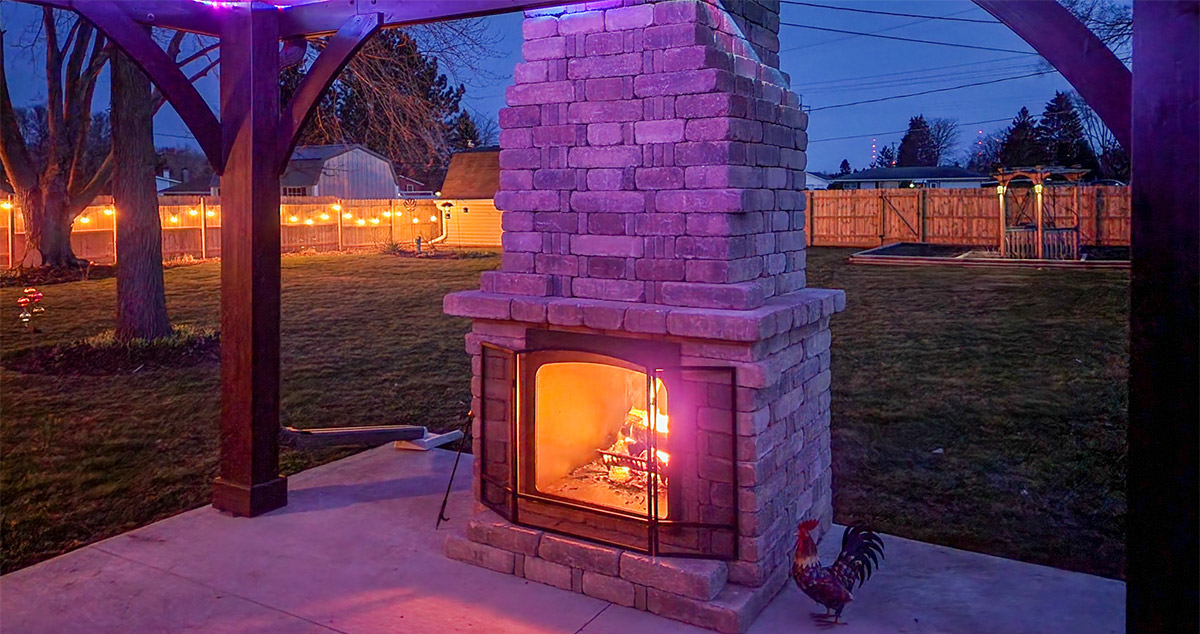 Outdoor Patio Fireplace Project by Jason at Menards®