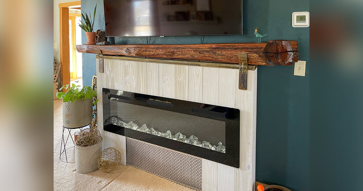 Living Room Electric Fireplace Project by Kathy at Menards®